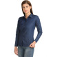 Womens Denim Solid Casual Collared Neck Shirt Navy Blue Fabric